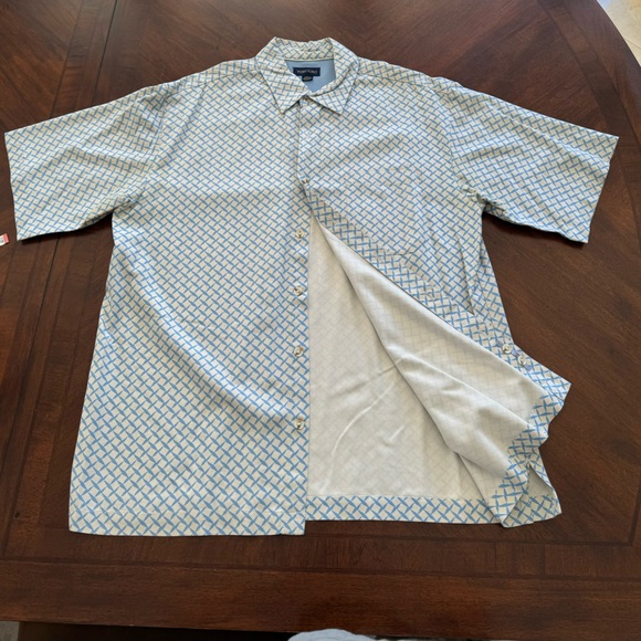 Toscano Blue/Yellow Short Sleeve Button Down - Picture 3 of 4